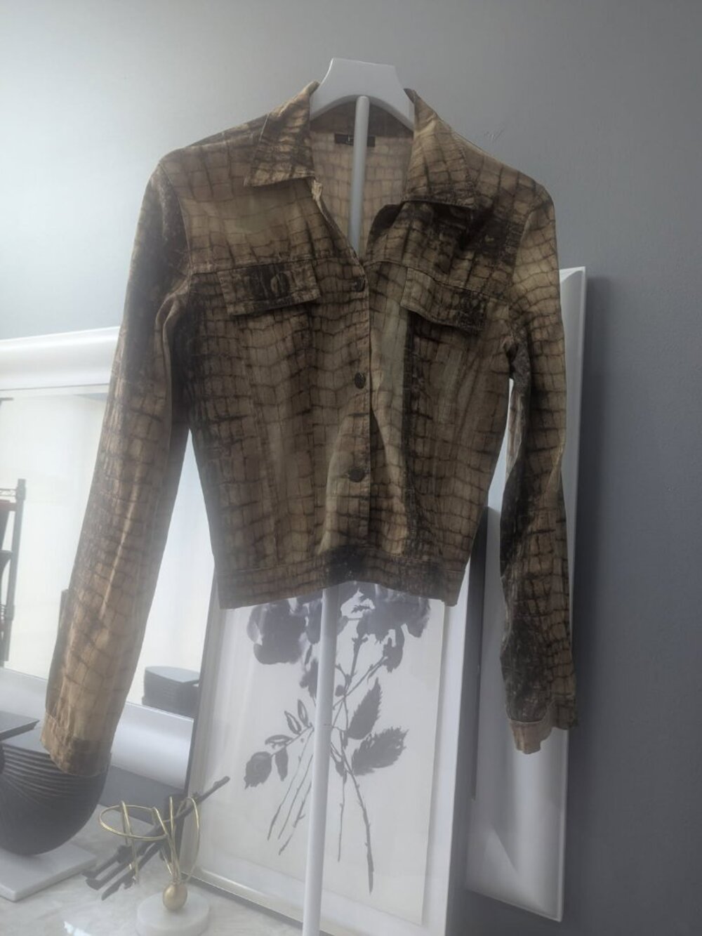 Made Italy Cropped Animal Print Jacket – Brown & Black | Size S